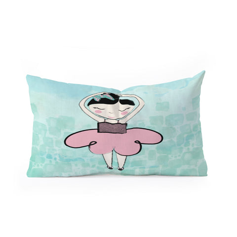 Dash and Ash Ballerina Heart Oblong Throw Pillow