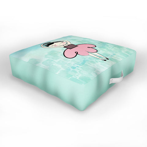 Dash and Ash Ballerina Heart Outdoor Floor Cushion