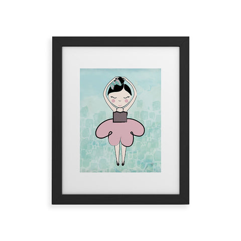 Dash and Ash Ballerina Heart Framed Art Print