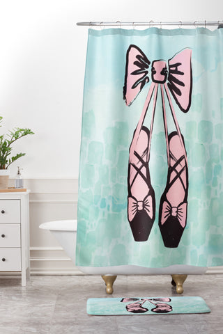 Dash and Ash Ballet Princess Shower Curtain And Mat