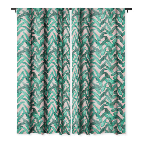 Dash and Ash Banana Leaf Blackout Window Curtain