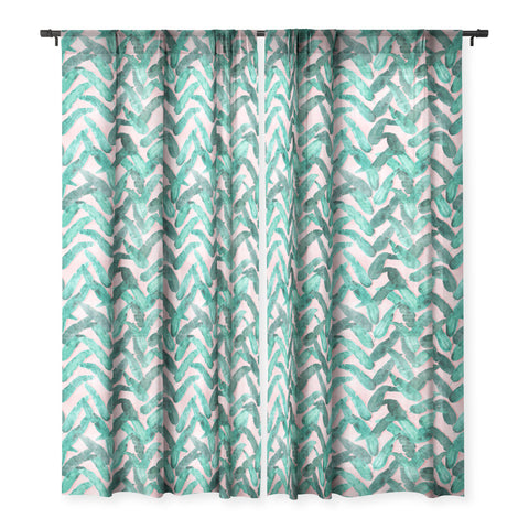 Dash and Ash Banana Leaf Sheer Window Curtain