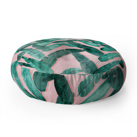 Dash and Ash Banana Leaf Floor Pillow Round