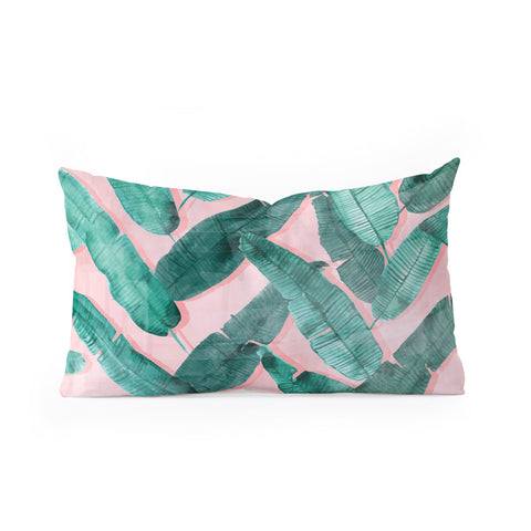 Dash and Ash Banana Leaf Oblong Throw Pillow