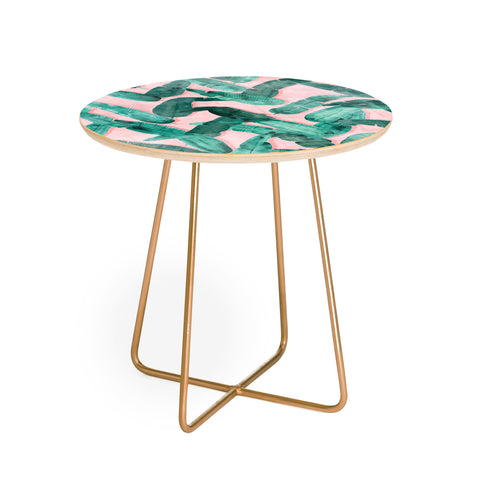 Dash and Ash Banana Leaf Round Side Table
