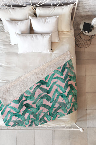 Dash and Ash Banana Leaf Fleece Throw Blanket