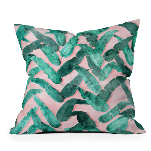 Dash and Ash Banana Leaf Throw Pillow