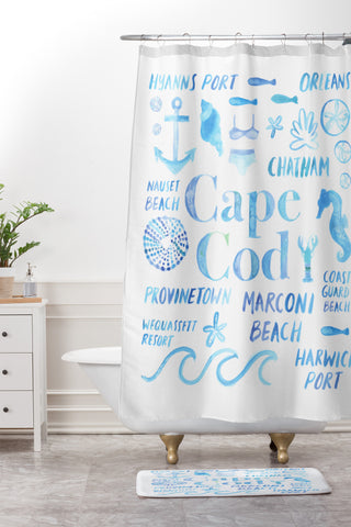Dash and Ash Beach Collector Cape Cod Shower Curtain And Mat