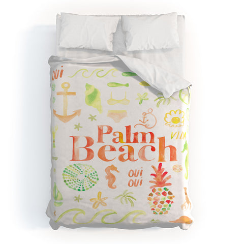 Dash and Ash Beach Collector Palm Beach Duvet Cover