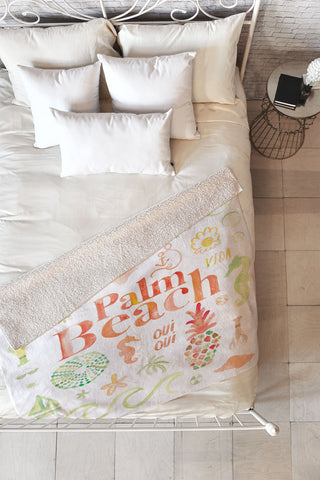 Dash and Ash Beach Collector Palm Beach Fleece Throw Blanket