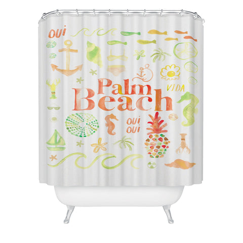 Dash and Ash Beach Collector Palm Beach Shower Curtain