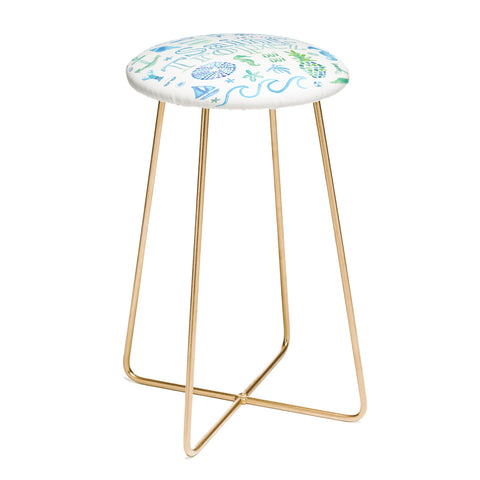 Dash and Ash Beach Collector Saint Tropez Counter Stool