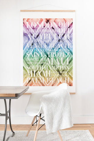 Dash and Ash Beach Day Rainbow Art Print And Hanger