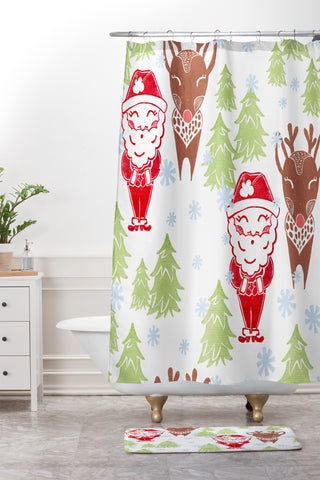 Dash and Ash Best Bros From The North Pole Shower Curtain And Mat