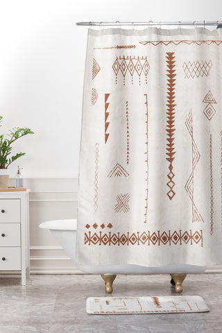 Dash and Ash Blank Slate Shower Curtain And Mat