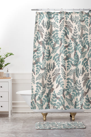 Dash and Ash Blue Bell Shower Curtain And Mat