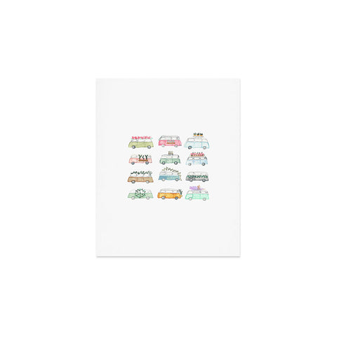 Dash and Ash Buses and Plants Art Print