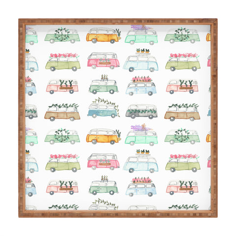 Dash and Ash Buses and Plants Square Tray