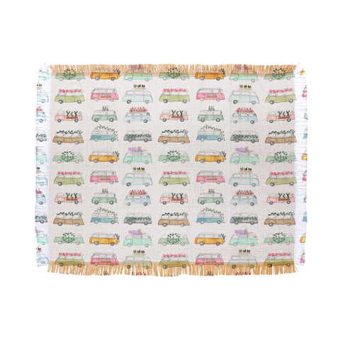 Dash and Ash Buses and Plants Throw Blanket