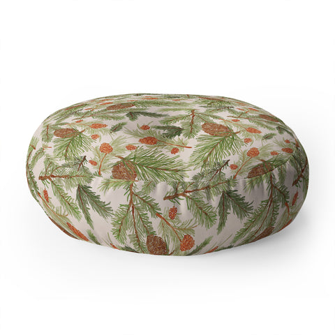 Dash and Ash Cabin in the woods Floor Pillow Round