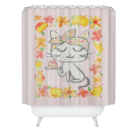 Dash and Ash Cake Madam Shower Curtain
