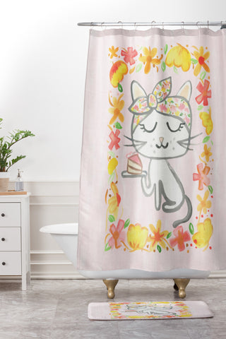 Dash and Ash Cake Madam Shower Curtain And Mat