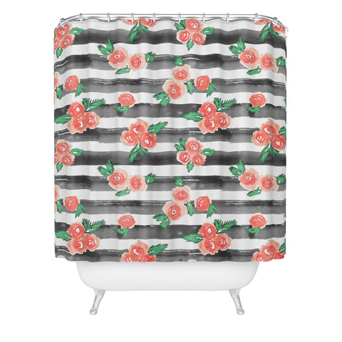 Dash and Ash Cheers To Rose Shower Curtain