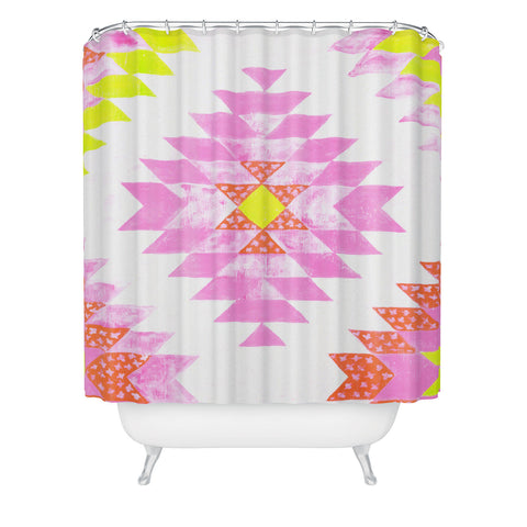Dash and Ash Chelsea and Coral Shower Curtain