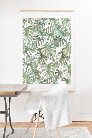 Dash and Ash Climbing Monstera Art Print And Hanger