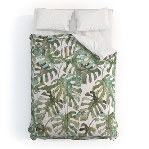 Dash and Ash Climbing Monstera Comforter