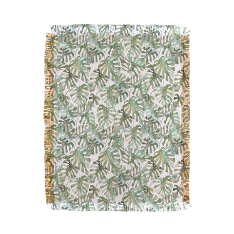 Dash and Ash Climbing Monstera Throw Blanket