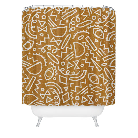 Dash and Ash Dashes Shower Curtain