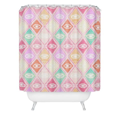 Dash and Ash Diamond Eyes Shower Curtain