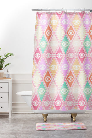 Dash and Ash Diamond Eyes Shower Curtain And Mat