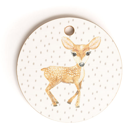 Dash and Ash Fellow Fawn Cutting Board Round