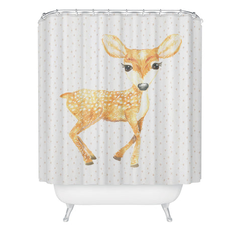 Dash and Ash Fellow Fawn Shower Curtain