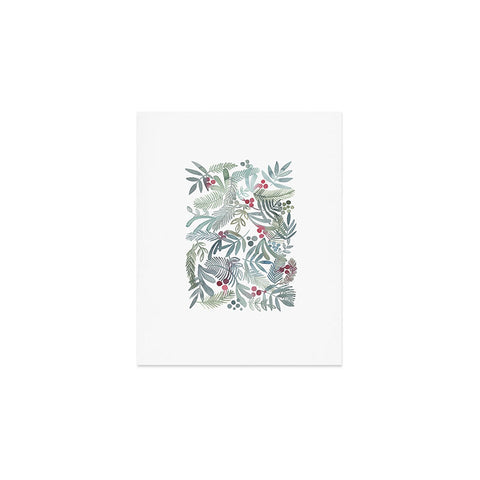 Dash and Ash Ferns and Holly Art Print