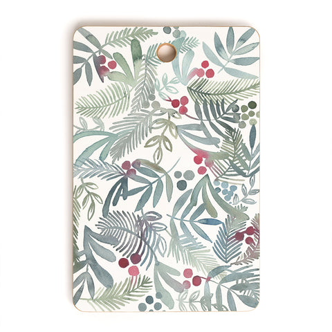 Dash and Ash Ferns and Holly Cutting Board Rectangle