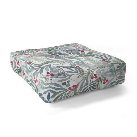 Dash and Ash Ferns and Holly Floor Pillow Square