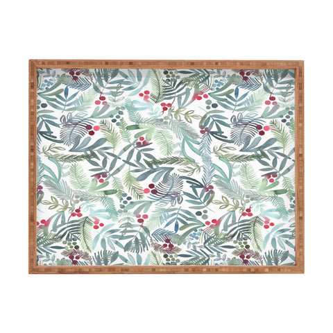Dash and Ash Ferns and Holly Rectangular Tray