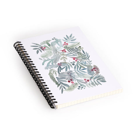 Dash and Ash Ferns and Holly Spiral Notebook