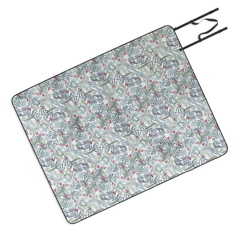 Dash and Ash Ferns and Holly Picnic Blanket
