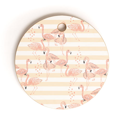 Dash and Ash Flamingo Academy Cutting Board Round