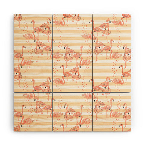 Dash and Ash Flamingo Academy Wood Wall Mural