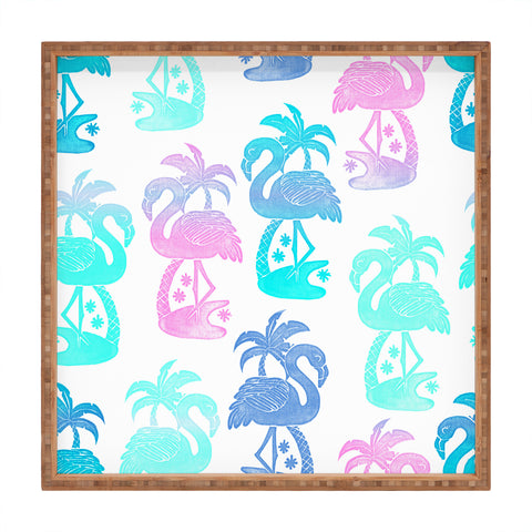 Dash and Ash Flamingo Fla Mango Square Tray
