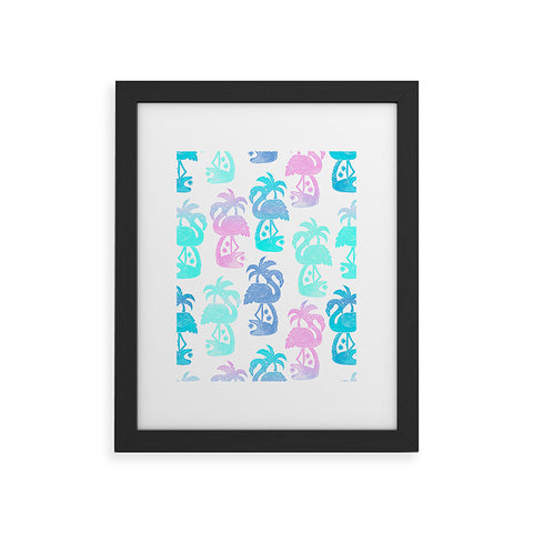 Dash and Ash Flamingo Fla Mango Framed Art Print