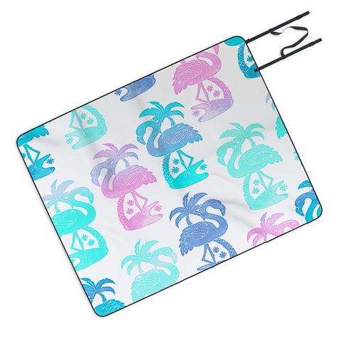 Dash and Ash Flamingo Fla Mango Picnic Blanket