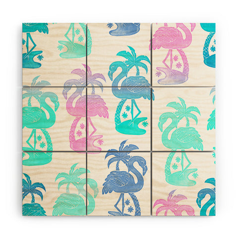 Dash and Ash Flamingo Fla Mango Wood Wall Mural