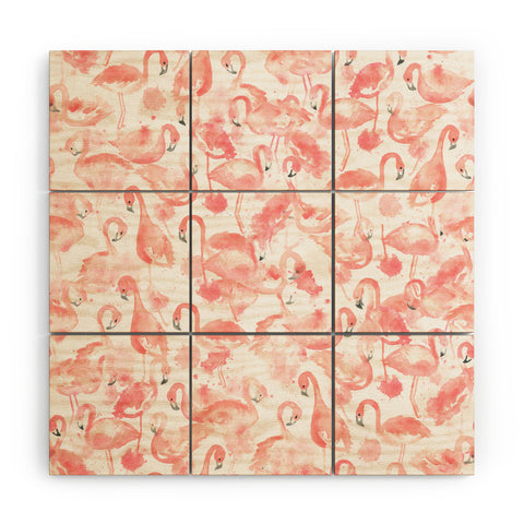 Dash and Ash Flamingo Friends Wood Wall Mural