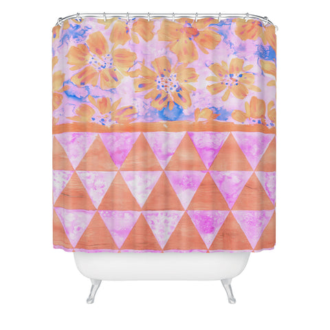 Dash and Ash Flora Fiesta 1 Shower Curtain